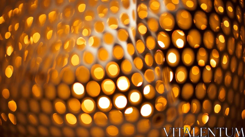 Abstract Art - Bright Light through Mesh in Gold and Orange Tones AI Image