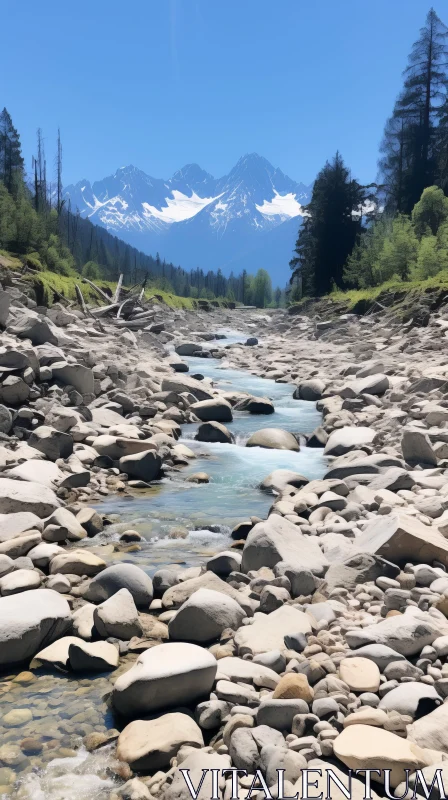 AI ART Captivating River Flowing Through Mountain Stream | Nature Art