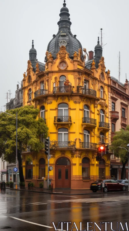 Captivating Yellow Building in Barroco Style | Nikon D850 AI Image