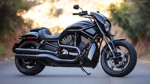 Powerful Black Motorcycle