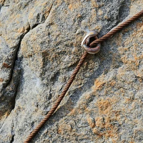 Close-Up of Climbing Gear on Rocky Surface