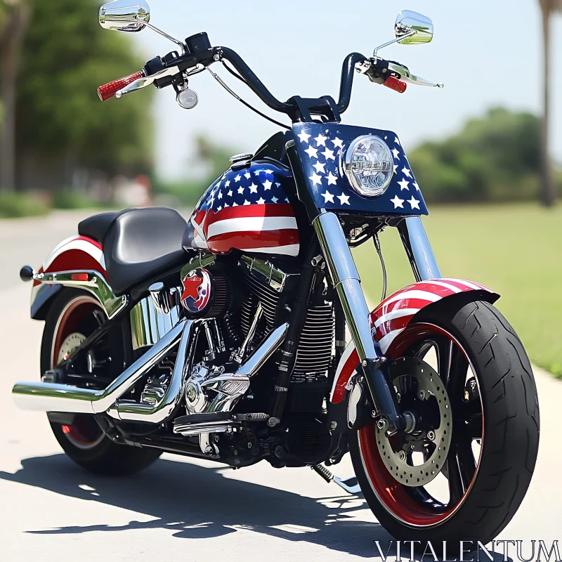 AI ART Stars and Stripes Motorcycle