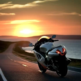 Sunset Motorcycle Coastal Road Trip