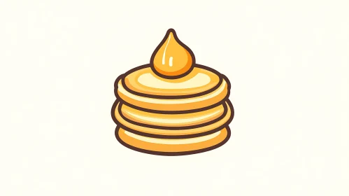 Delicious Pancakes with Honey Illustration