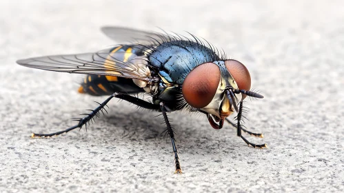 Close-Up Photography of a Common Fly