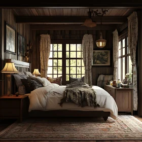 Cozy Wooden Cabin Bedroom Retreat