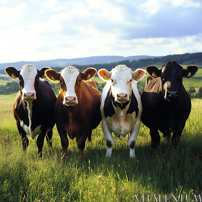 Cows in a Field AI Image