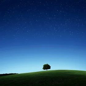 Night Sky Tree Landscape