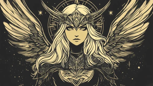 Winged Warrior Woman Art