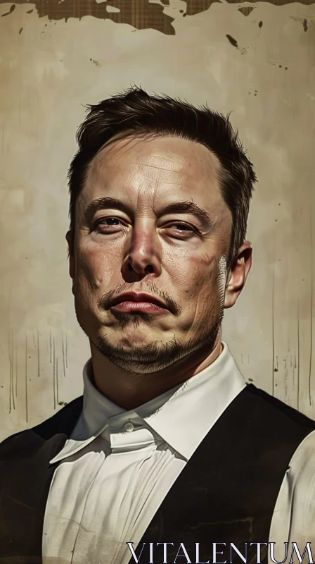 Elon Musk Intense Expression AI Image