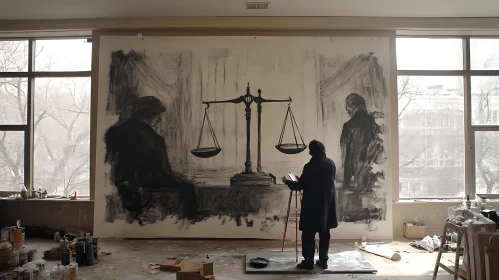 Justice-Themed Artwork in Progress