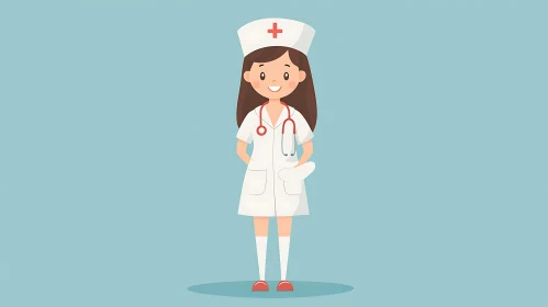 Illustration of a Smiling Nurse