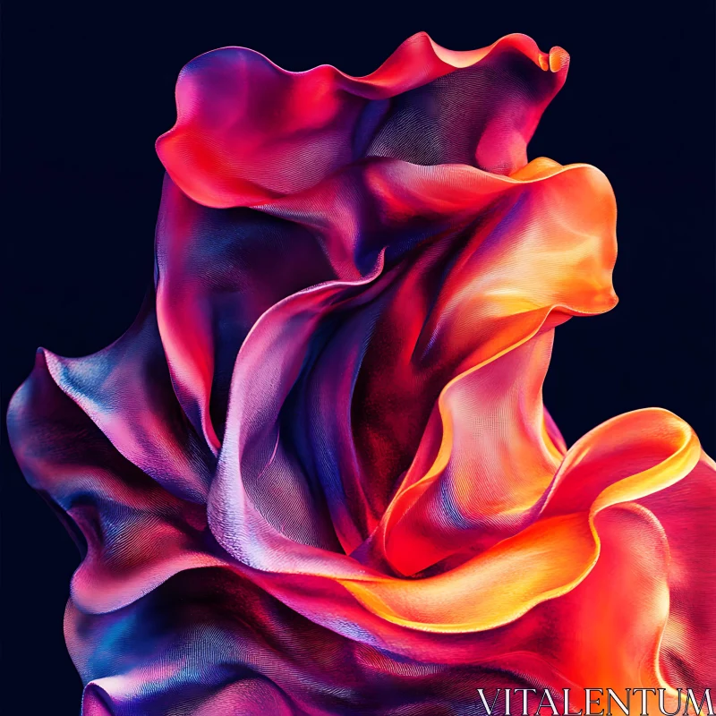 Colorful Abstract Art with Elegant Flowing Shapes AI Image