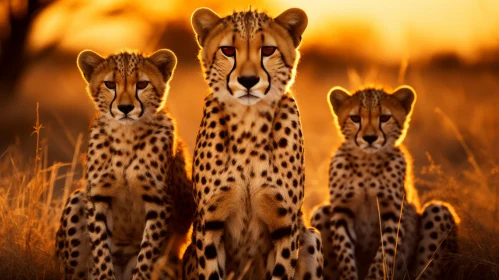 Sunset Cheetahs: A Close-Up Wildlife Image