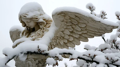 Winter's Embrace: Angel in Snow