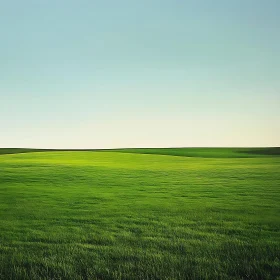 Minimalist Landscape of Green Field