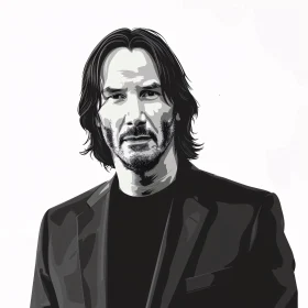 Keanu Reeves Monochrome Portrait