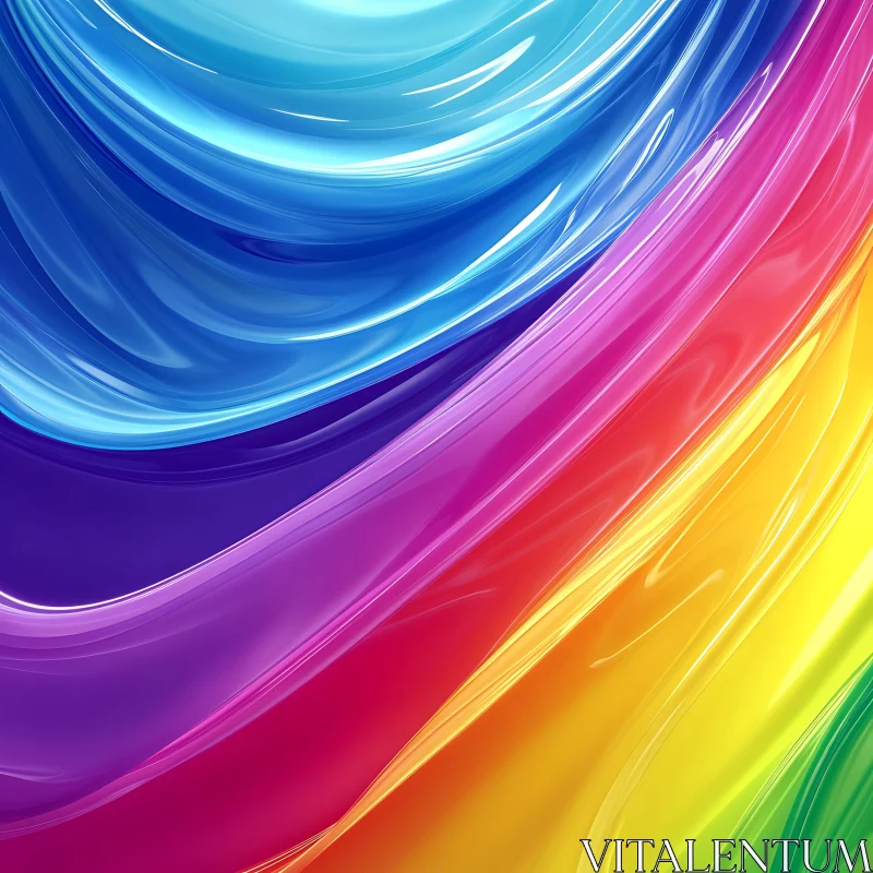 Colorful Abstract Waves AI Image