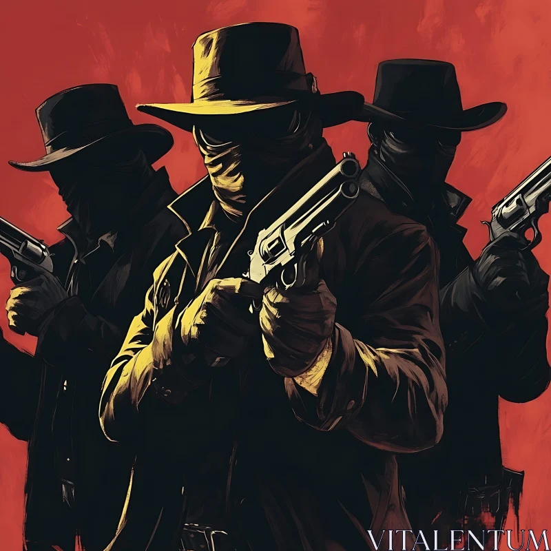 AI ART Vintage Western Gunslingers Illustration