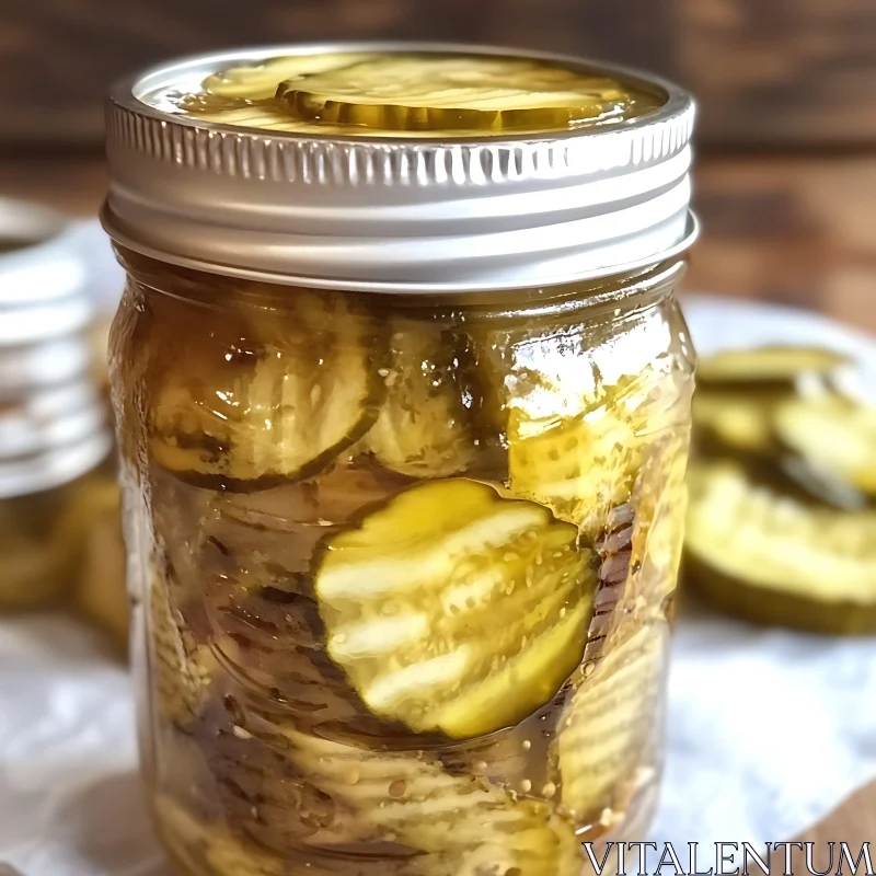 Pickled Cucumber Slices in Brine AI Image