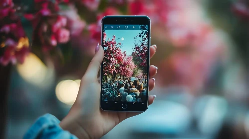 Mobile Photography of Pink Flowers