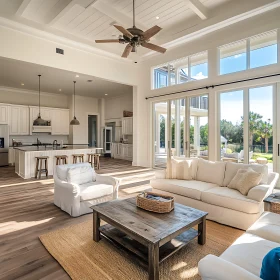 Bright Living Room with White Furniture