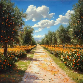 Sunlit Orange Grove