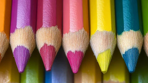 Macro View of Sharpened Pencils