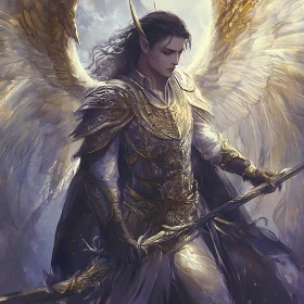 Winged Guardian in Contemplation