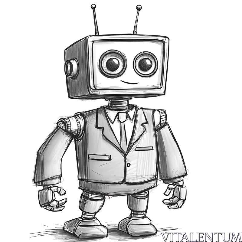 Business Robot: A Stylized Depiction AI Image