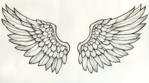 Pencil Drawing of Symmetrical Wings