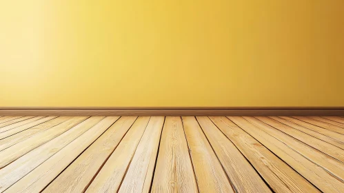 Yellow Room with Wooden Floor