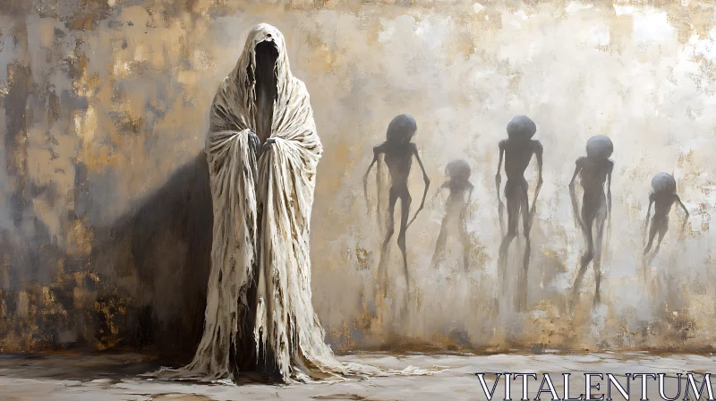 AI ART Phantom Procession: Spectral Figures Artwork