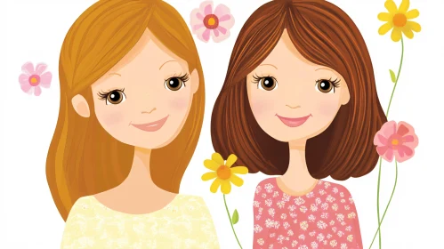 Floral Friends: A Sweet Illustration