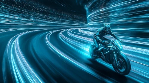 Motorcycle Riding in Neon City
