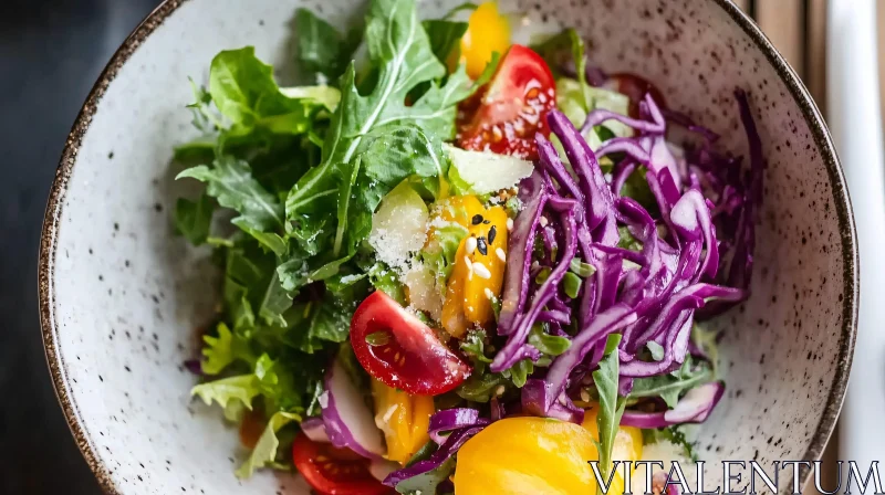 Colorful Vegetable Salad AI Image