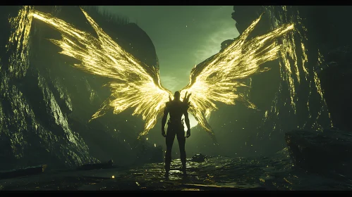 Angel with Golden Wings