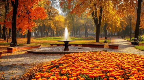 Scenic Autumn Day in the Park