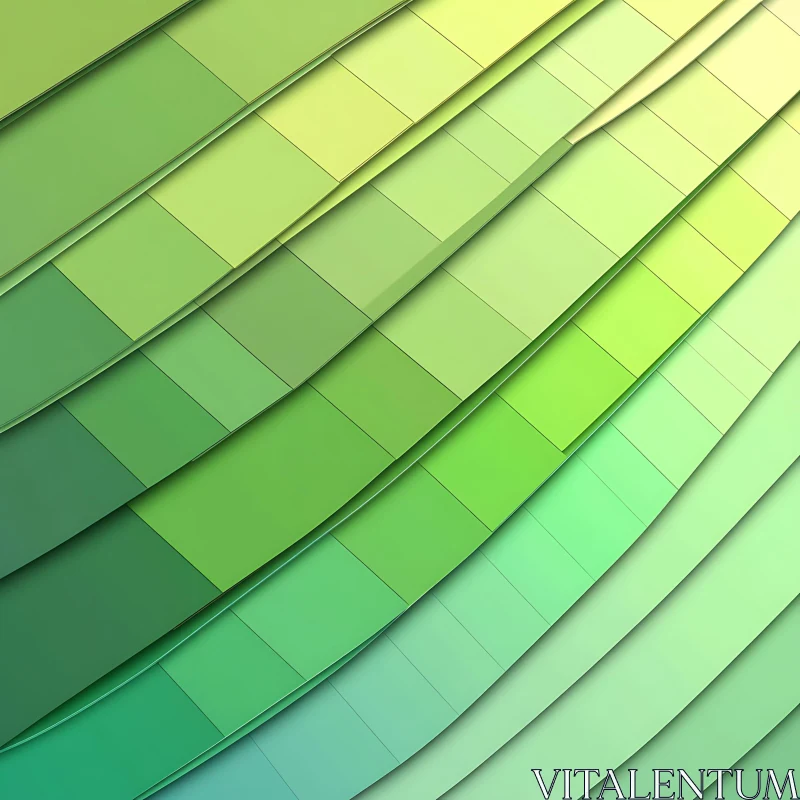 Green Gradient Color Swatches Abstract Art AI Image