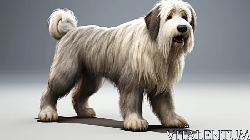 3D Model Sheepdog - Classical Revival Style with Velvety Brushwork AI Image