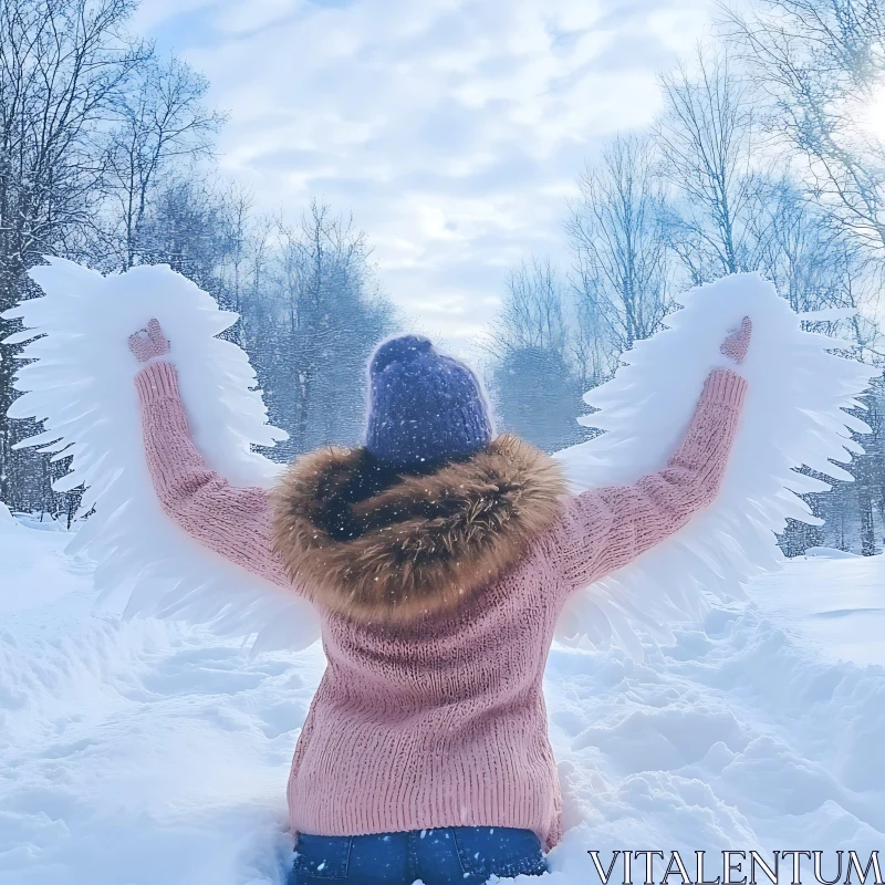 AI ART Snow Angel in Winter Wonderland