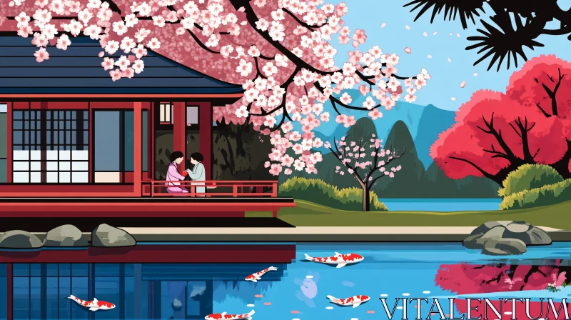 AI ART Serene Japanese Garden Scene