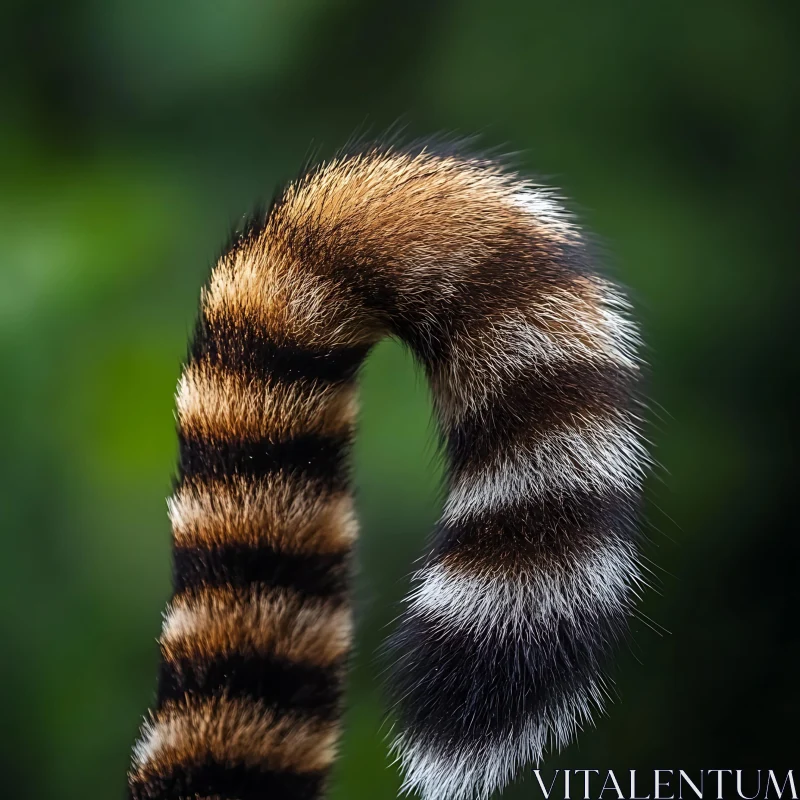 AI ART Striped Animal Tail Close-Up in Nature