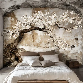 Rustic Bedroom with Floral Accent