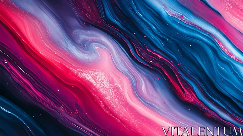 AI ART Fluid Waves in Pink and Blue Hues