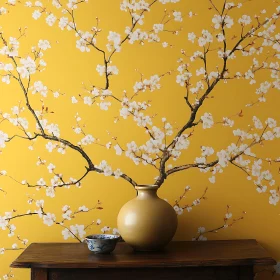 Blossoming Branches in Vase Still Life