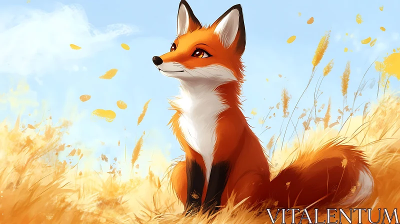 Cute Fox Illustration AI Image