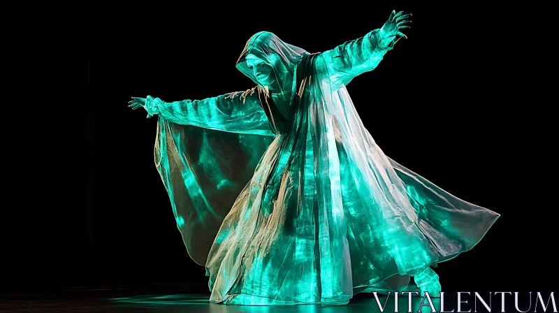 AI ART Illuminated Figure in Translucent Costume