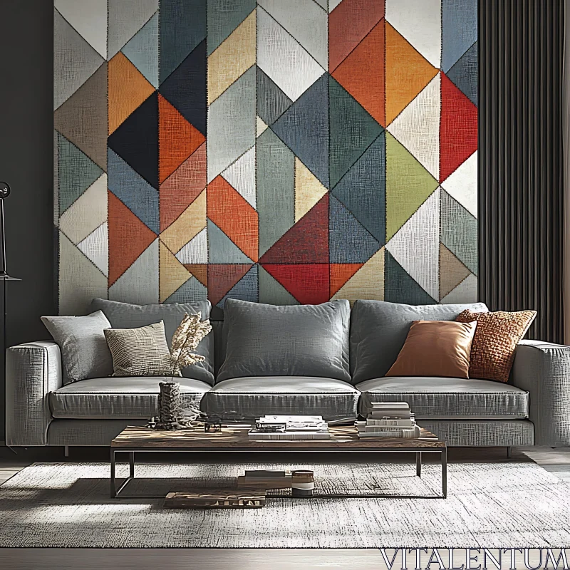 AI ART Geometric Art in Contemporary Interiors