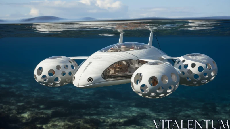 Futuristic Submarine Concept - An Intersection of Technology and Nature AI Image